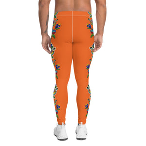 Men's Leggings (orange) - Beaded Floral