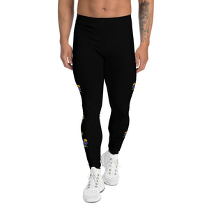 Men's Leggings (black) - Beaded Floral