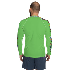 Men's Rash Guard (green) - Beaded Floral