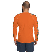 Load image into Gallery viewer, Men&#39;s Rash Guard (orange) - Beaded Floral