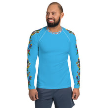 Load image into Gallery viewer, Men&#39;s Rash Guard (blue) - Beaded Floral