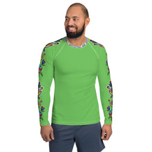 Load image into Gallery viewer, Men&#39;s Rash Guard (green) - Beaded Floral