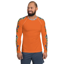 Load image into Gallery viewer, Men&#39;s Rash Guard (orange) - Beaded Floral