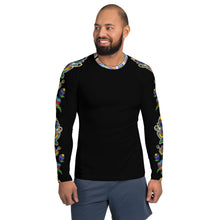 Load image into Gallery viewer, Men&#39;s Rash Guard (black) - Beaded Floral