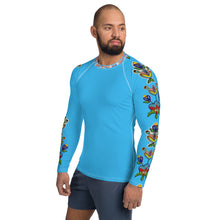 Load image into Gallery viewer, Men&#39;s Rash Guard (blue) - Beaded Floral