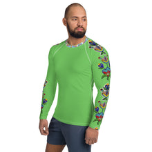 Load image into Gallery viewer, Men&#39;s Rash Guard (green) - Beaded Floral