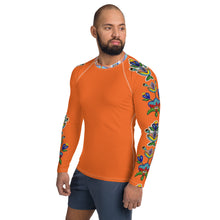 Load image into Gallery viewer, Men&#39;s Rash Guard (orange) - Beaded Floral