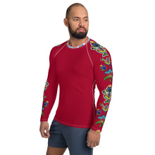 Load image into Gallery viewer, Men&#39;s Rash Guard (maroon) - Beaded Floral