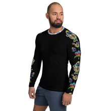 Load image into Gallery viewer, Men&#39;s Rash Guard (black) - Beaded Floral