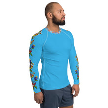 Load image into Gallery viewer, Men&#39;s Rash Guard (blue) - Beaded Floral