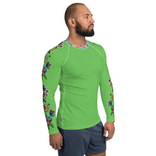 Load image into Gallery viewer, Men&#39;s Rash Guard (green) - Beaded Floral