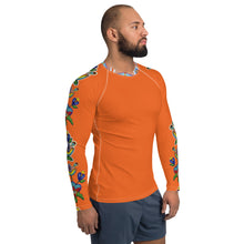 Load image into Gallery viewer, Men&#39;s Rash Guard (orange) - Beaded Floral